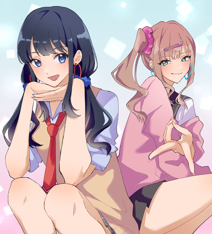 takarada rikka and minami yume (gridman universe) drawn by shiraai_0127