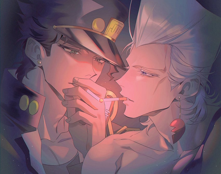 kujo jotaro and jean pierre polnareff (jojo no kimyou na bouken and 1 more) drawn by guuuuum