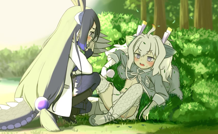 white dragon and black dragon (kemono friends) drawn by onefiresticks
