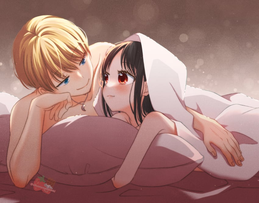 shinomiya kaguya and shirogane miyuki (kaguya-sama wa kokurasetai ~tensai-tachi no renai zunousen~) drawn by chocotomamenoki