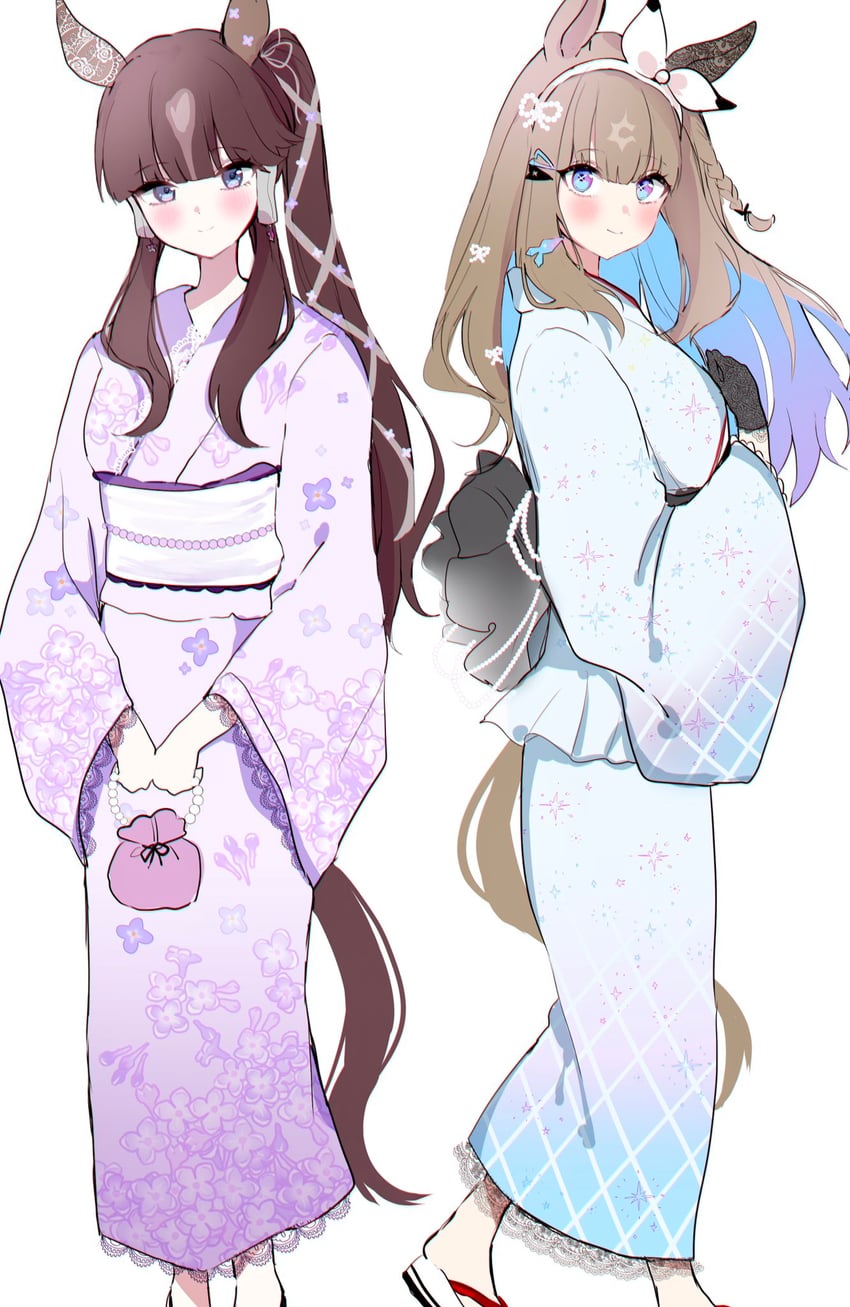 almond eye and lucky lilac (umamusume) drawn by pof_(peuplierpof)