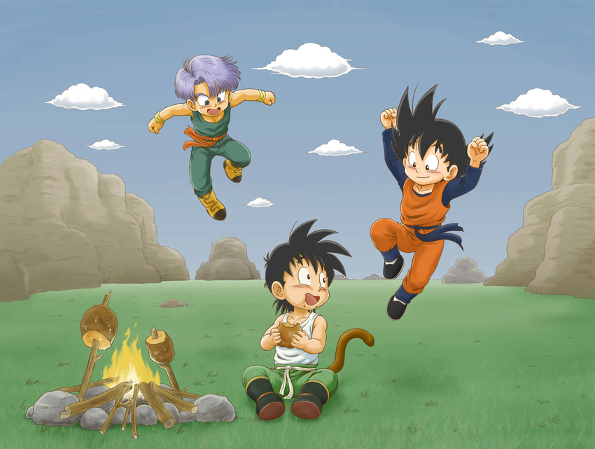 son gohan, trunks, and son goten (dragon ball and 1 more) drawn by mitsui_jun