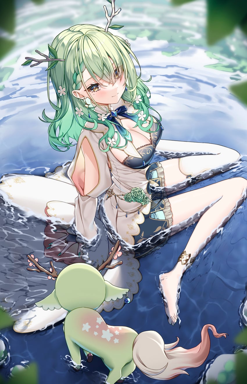 ceres fauna and nemu (hololive and 1 more) drawn by honeyhoppin
