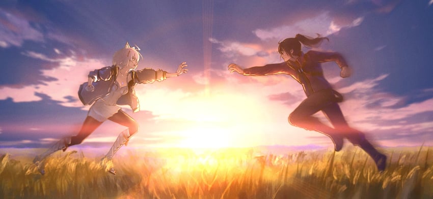 mio and noah (xenoblade chronicles and 1 more) drawn by hakusai_(hksicabb)