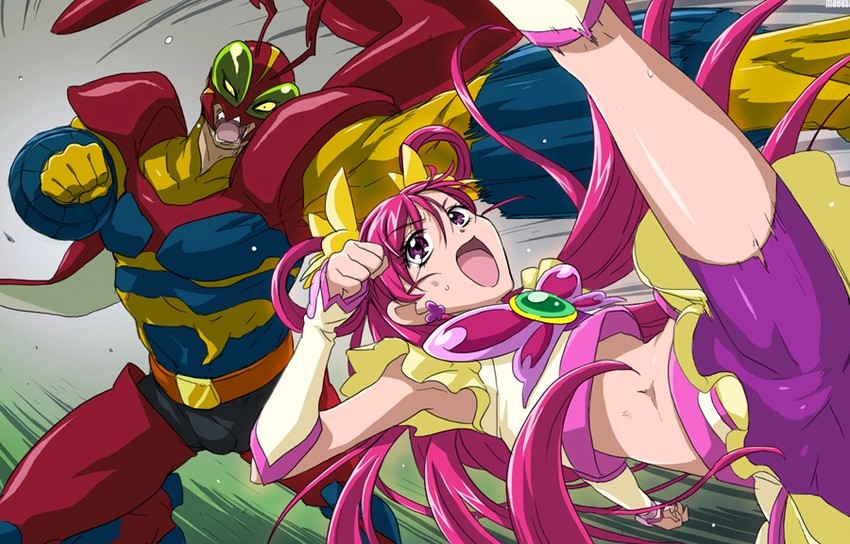 yumehara nozomi, cure dream, and bunbee (precure and 1 more) drawn by maeashi