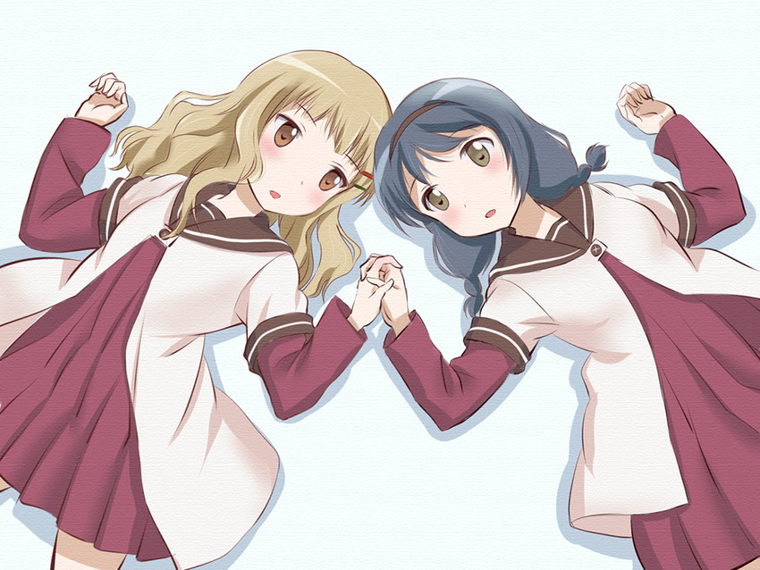 oomuro sakurako and furutani himawari (yuruyuri) drawn by kaneko_(novram58)