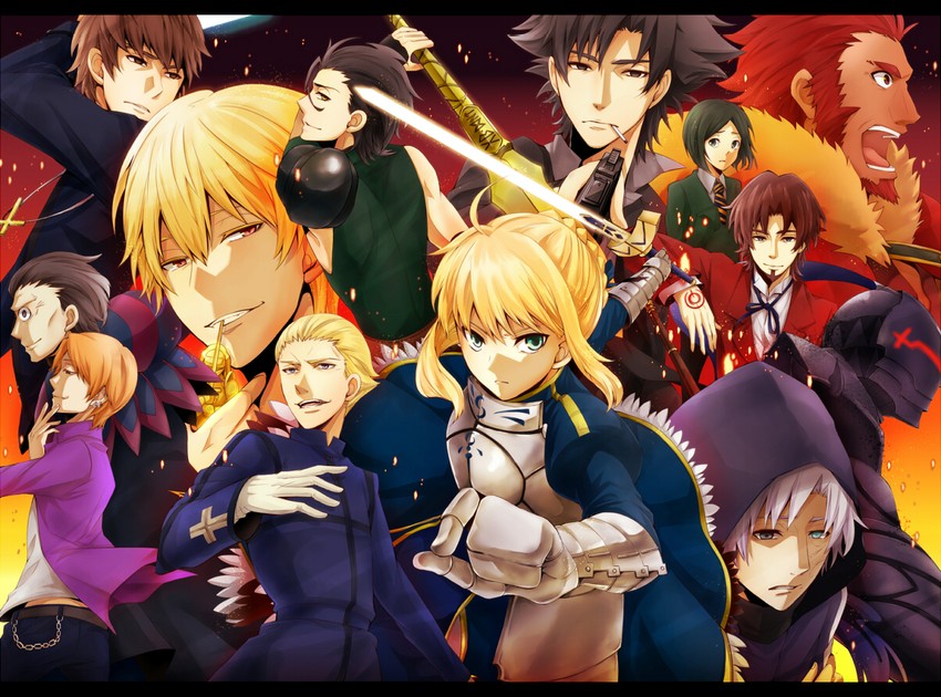 artoria pendragon, saber, gilgamesh, iskandar, waver velvet, and 9 more (fate and 1 more) drawn by supika_(piyuki0911)