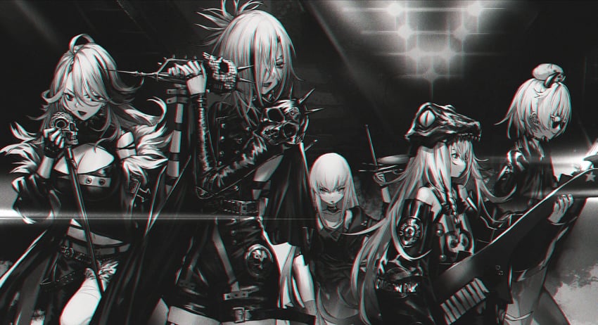 mg5, type 80, m1887, g11, and m1897 (girls' frontline) drawn by infukun