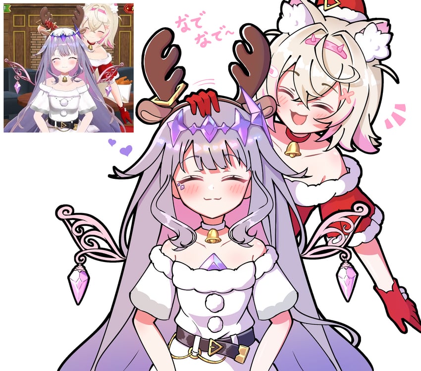 mococo abyssgard and koseki bijou (hololive and 1 more) drawn by shutowl