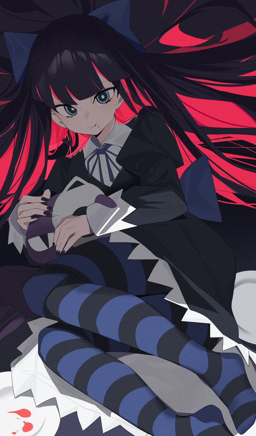 stocking and honekoneko (panty & stocking with garterbelt) drawn by wako_(1194433260)