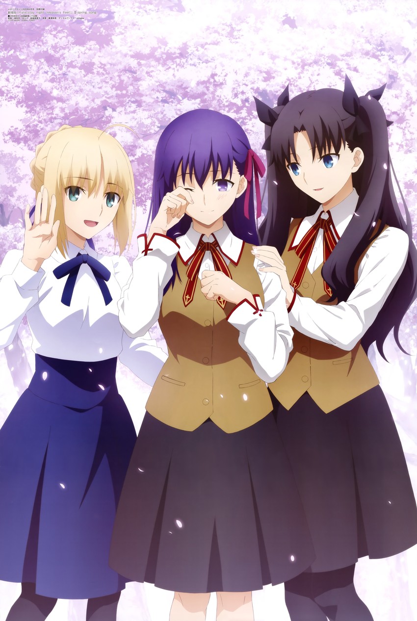 artoria pendragon, saber, tohsaka rin, and matou sakura (fate and 3 more) drawn by hama_sakiyo