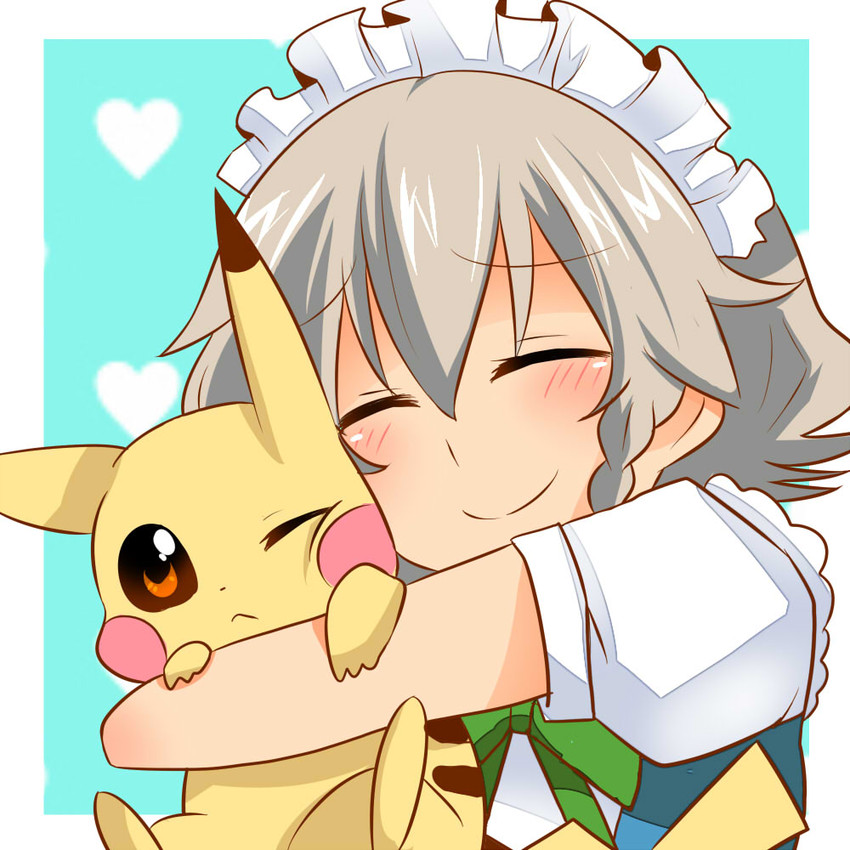 izayoi sakuya and pikachu (touhou and 1 more) drawn by ochazuke