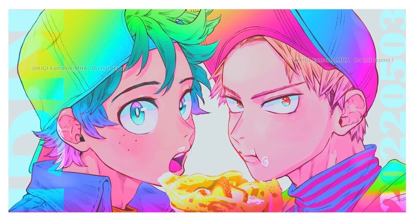 midoriya izuku and bakugou katsuki (boku no hero academia) drawn by kigi_kamome