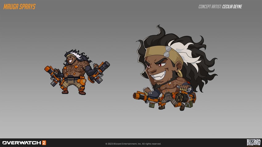 mauga (overwatch and 1 more) drawn by ceciclia_deyne