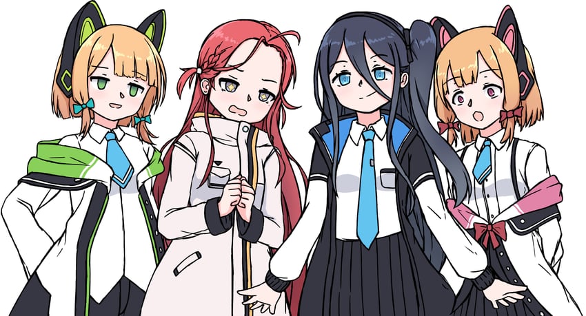 aris, momoi, midori, and yuzu (blue archive) drawn by xandier59