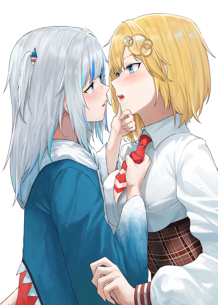 gawr gura and watson amelia (hololive and 1 more) drawn by kaze_22