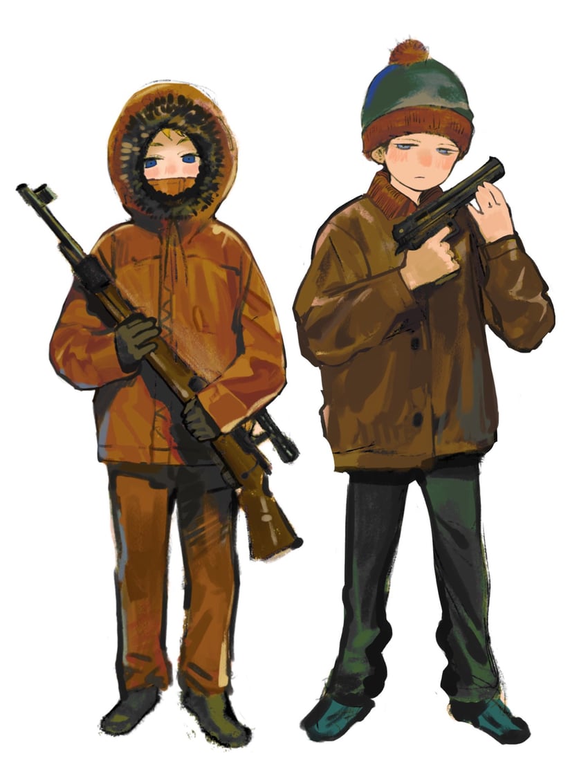 stan marsh and kenny mccormick (south park) drawn by cuf_nayl