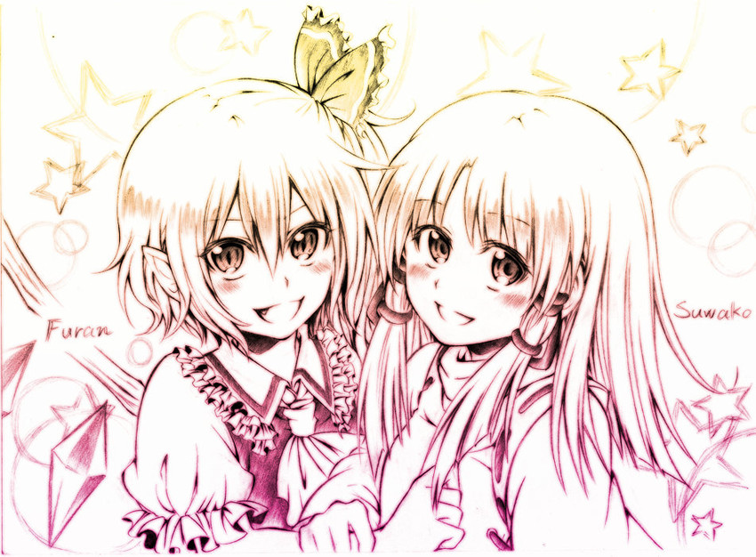 flandre scarlet and moriya suwako (touhou) drawn by nora_wanko