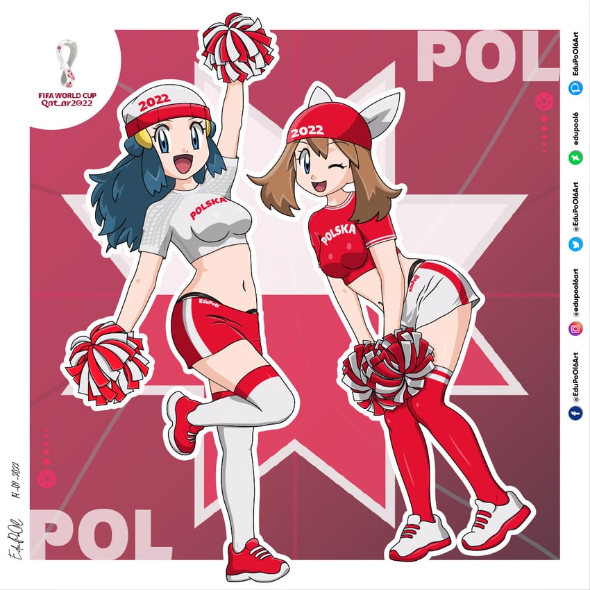 dawn and may (pokemon and 4 more) drawn by edupool6art