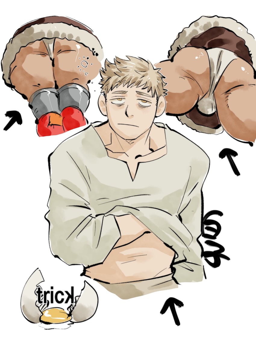 laios touden and senshi (dungeon meshi) drawn by shirako_(kirupi)