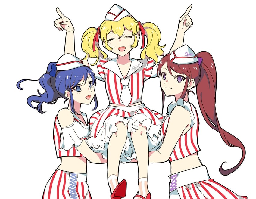 hoshimiya ichigo, kiriya aoi, and shibuki ran (aikatsu!) drawn by shiontaso