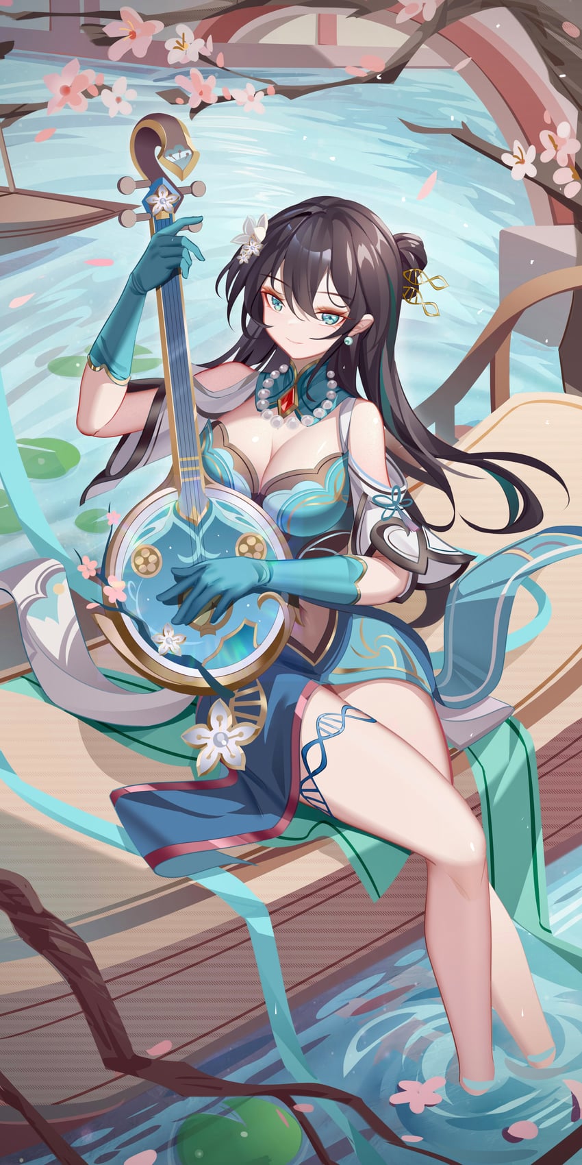 ruan mei (honkai and 1 more) drawn by luai