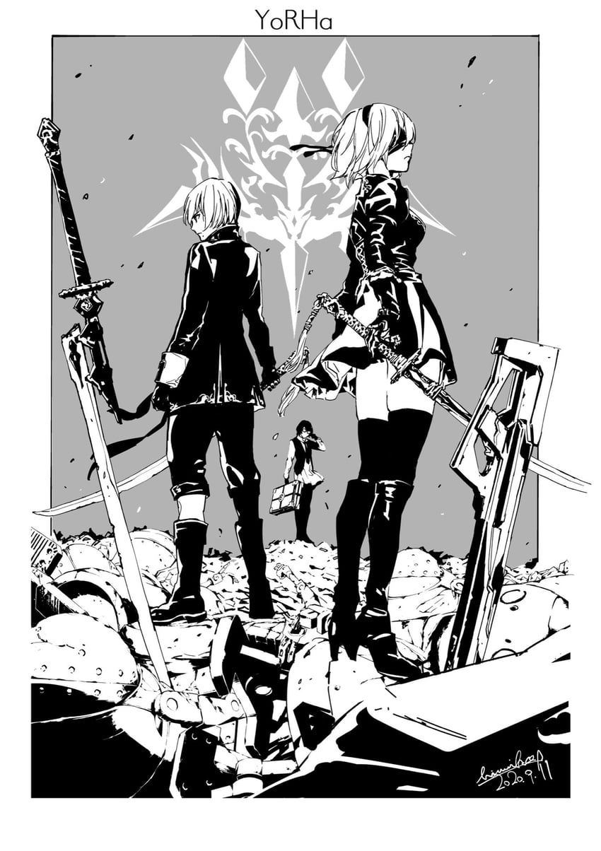 2b (nier and 2 more) drawn by himiko_(326ontheweb)