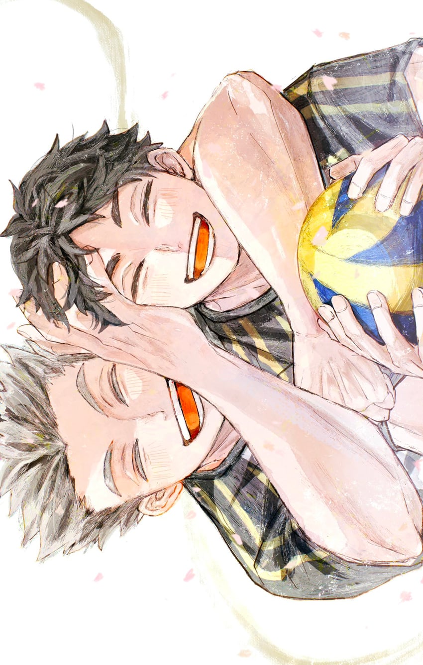 bokuto koutarou and akaashi keiji (haikyuu!!) drawn by ilst_prac_hq