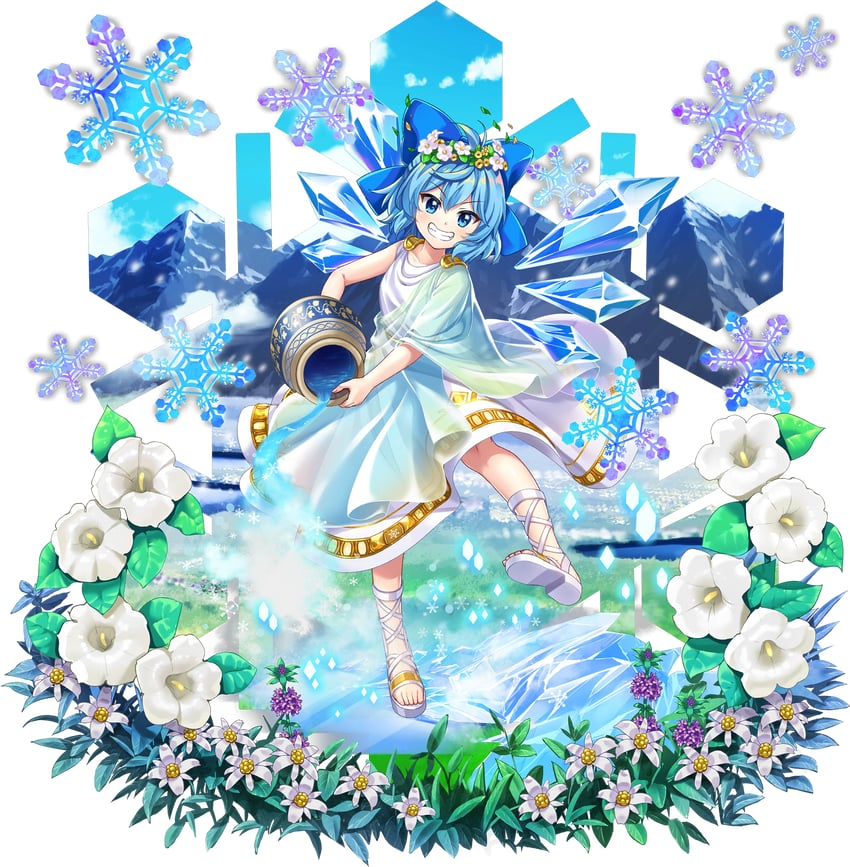 cirno (touhou and 1 more) drawn by rotte_(1109)