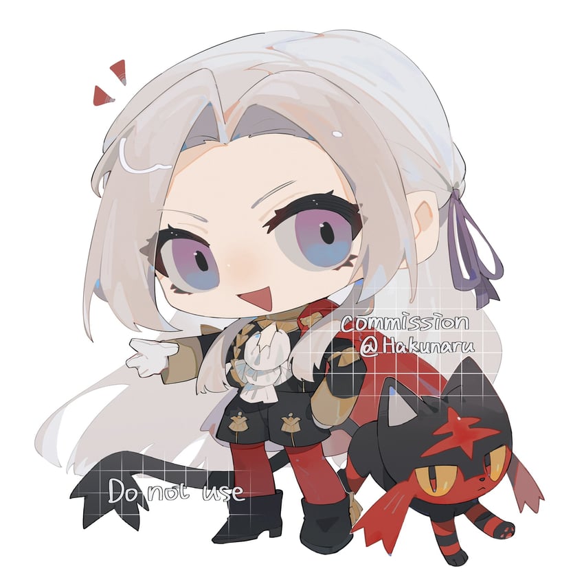 edelgard von hresvelg and litten (pokemon and 2 more) drawn by hakunaru