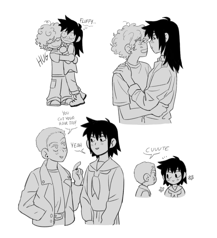 kageyama ritsu and suzuki shou (mob psycho 100) drawn by leunfer