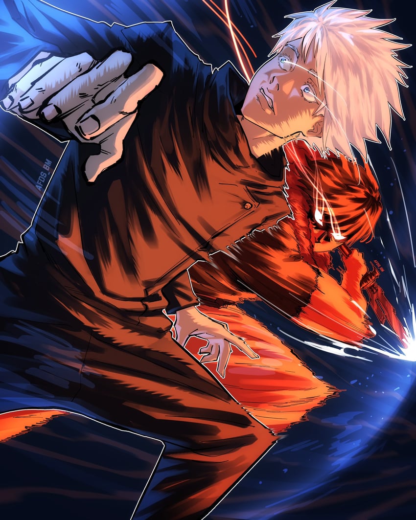 gojou satoru and fushiguro touji (jujutsu kaisen) drawn by afdsbm