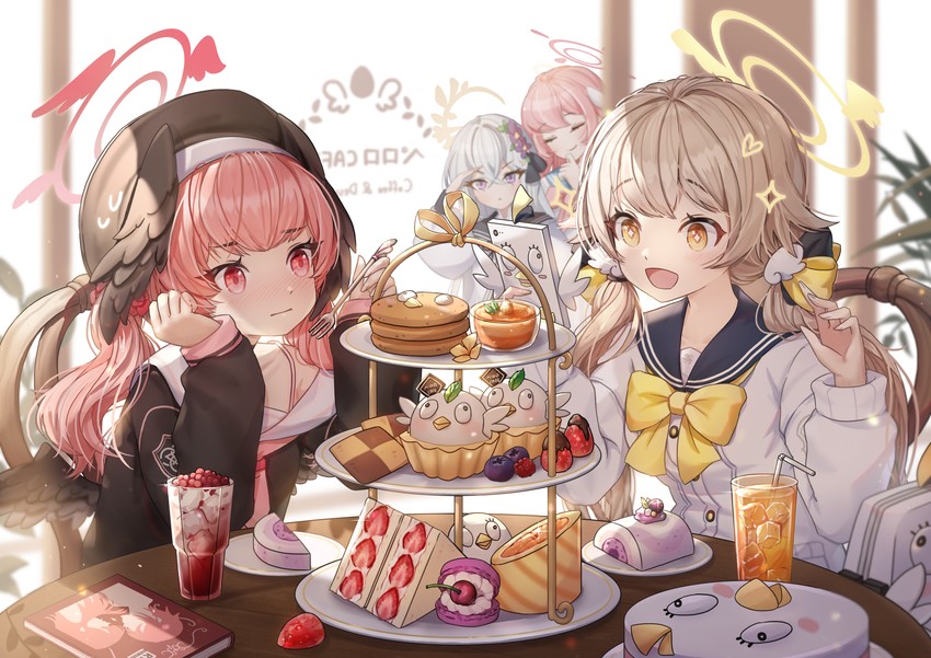 koharu, hanako, hifumi, and azusa (blue archive) drawn by kasia0309