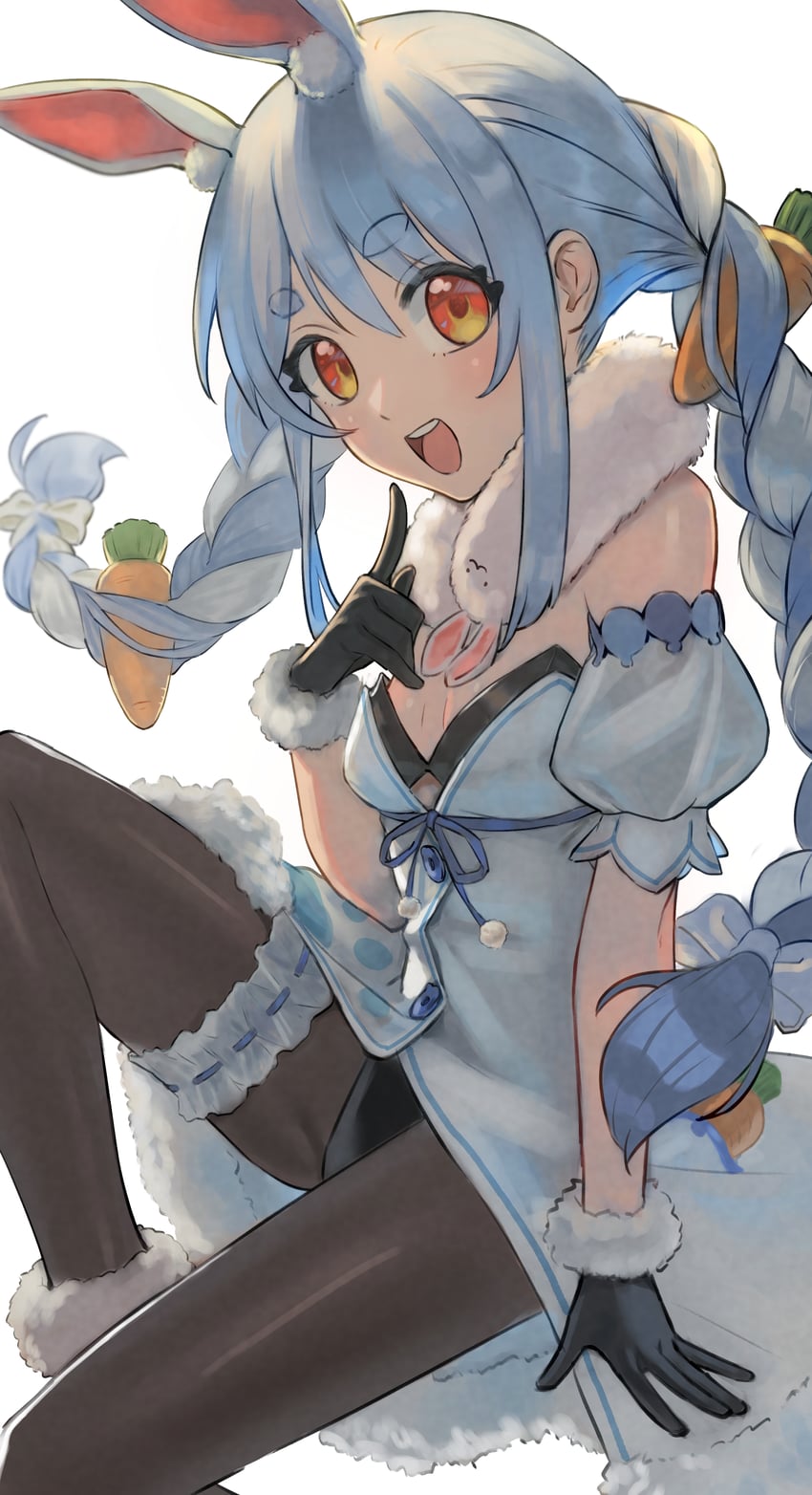 usada pekora and don-chan (hololive) drawn by @acchom_zatta