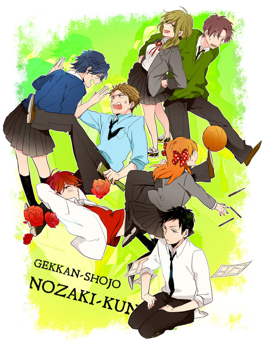 sakura chiyo, kashima yuu, nozaki umetarou, hori masayuki, mikoshiba mikoto, and 2 more (gekkan shoujo nozaki-kun) drawn by oda_kazuomi
