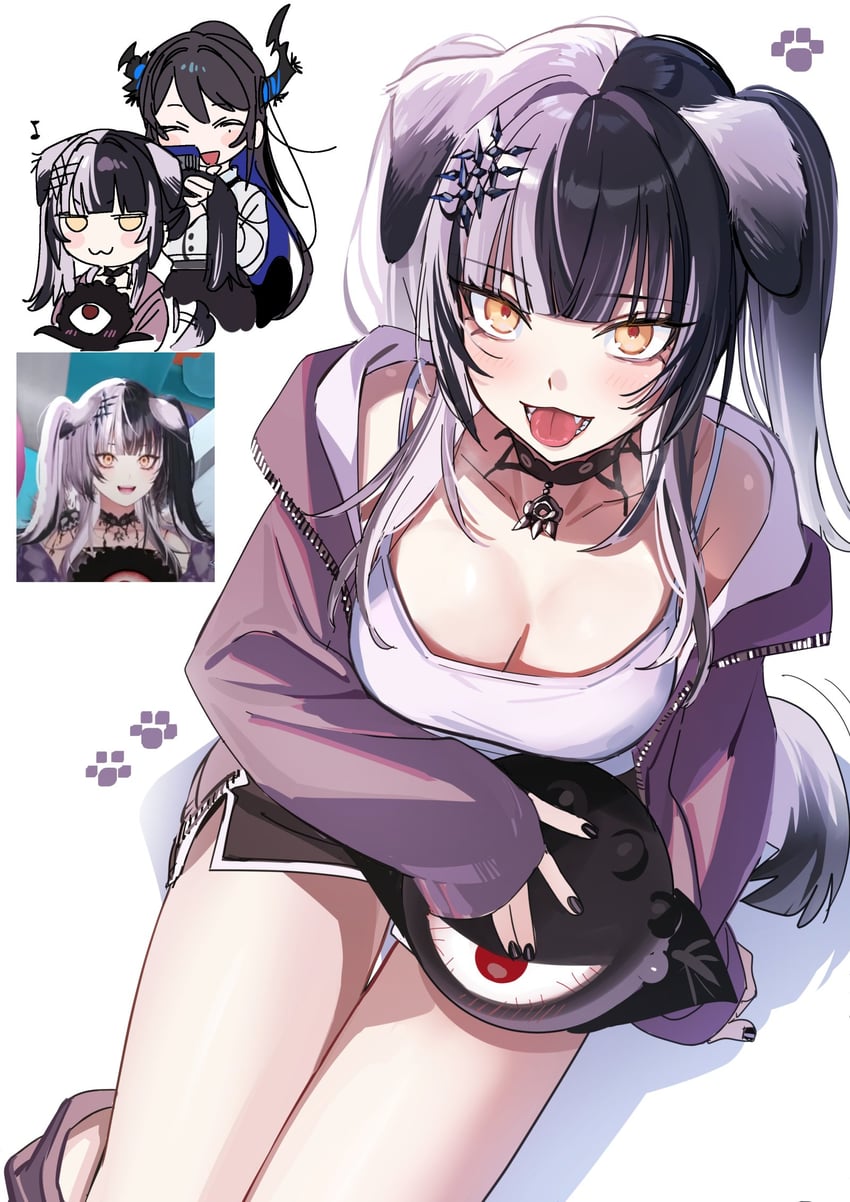shiori novella and nerissa ravencroft (hololive and 1 more) drawn by yomosaka