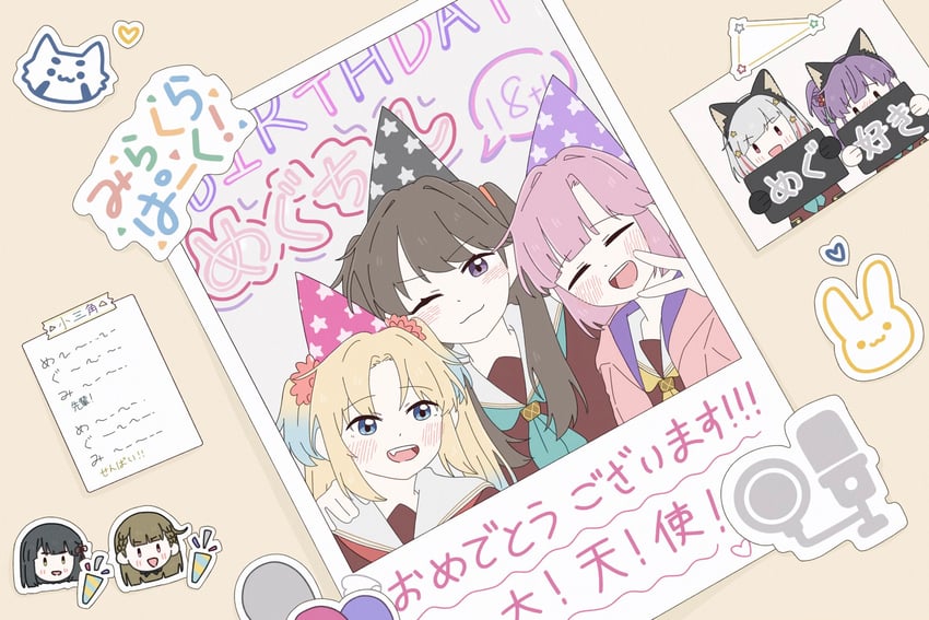 fujishima megumi, otomune kozue, yugiri tsuzuri, osawa rurino, momose ginko, and 2 more (love live! and 1 more) drawn by zueka27