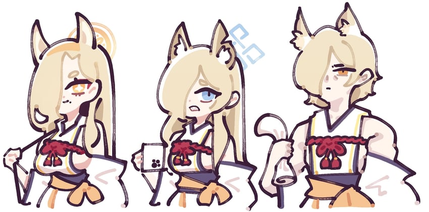 kanna, kaho, and mlynar (blue archive and 1 more) drawn by 294_(ranaga)
