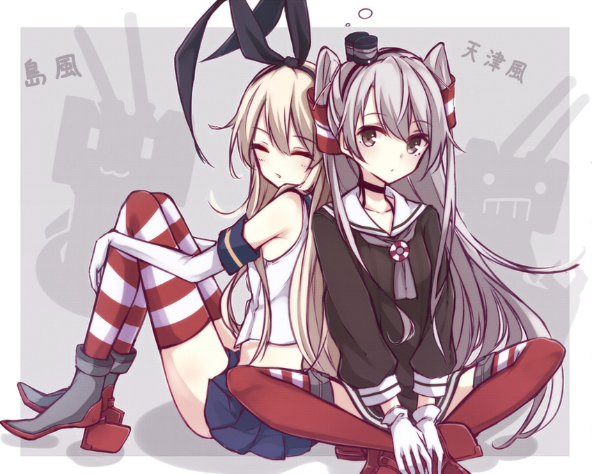 shimakaze, amatsukaze, rensouhou-chan, and rensouhou-kun (kantai collection) drawn by berukko