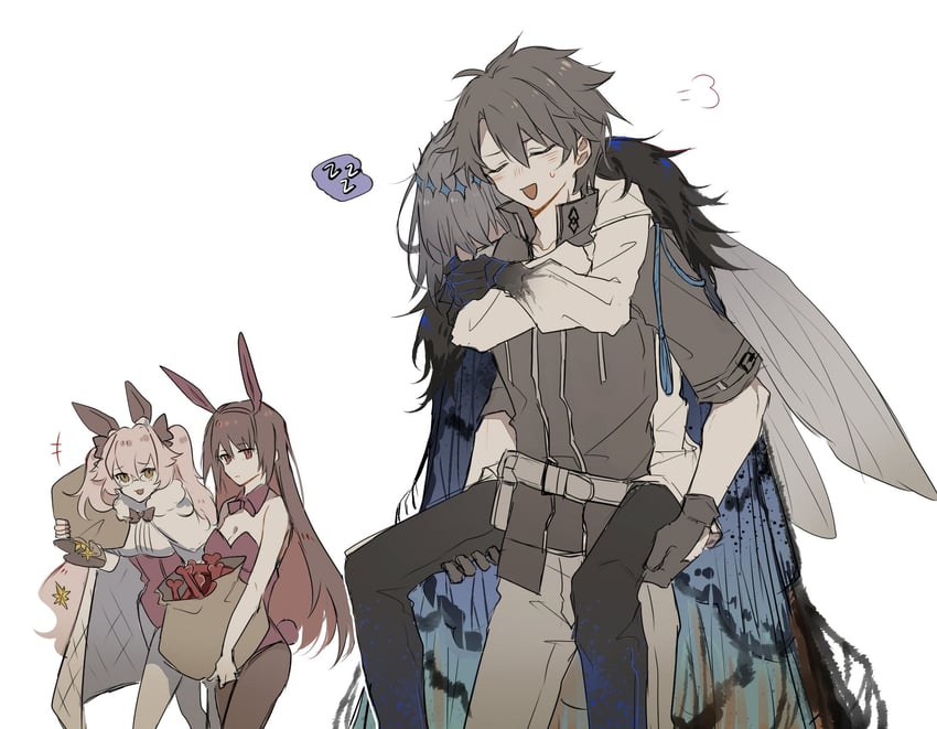 fujimaru ritsuka, tamamo, scathach, oberon, and koyanskaya (fate and 1 more) drawn by yuezhuanlang