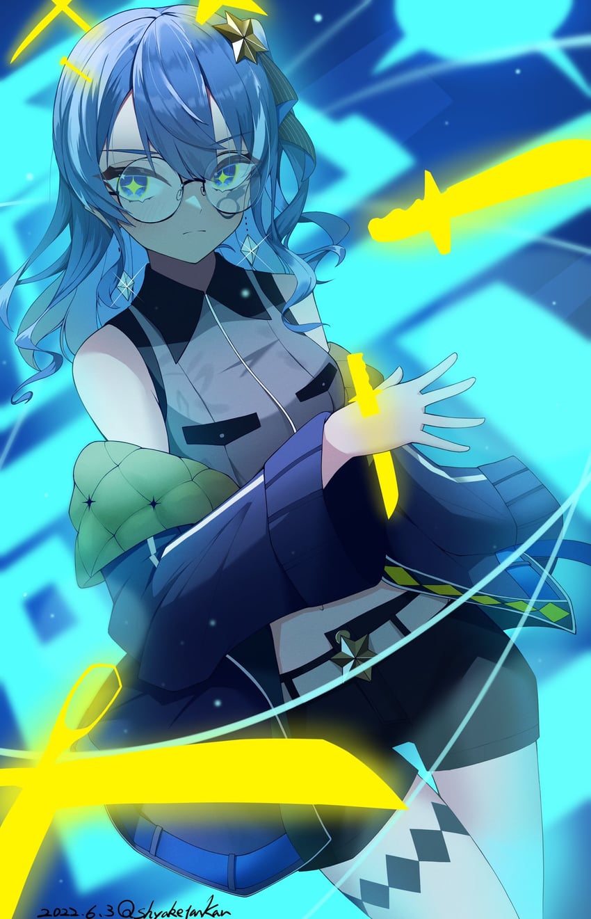 hoshimachi suisei (hololive and 1 more) drawn by kanikichi