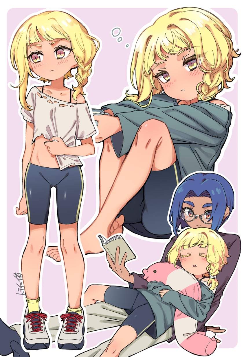 inkling player character, inkling girl, octoling player character, octoling boy, veronika, and 1 more (splatoon and 1 more) drawn by minamidena
