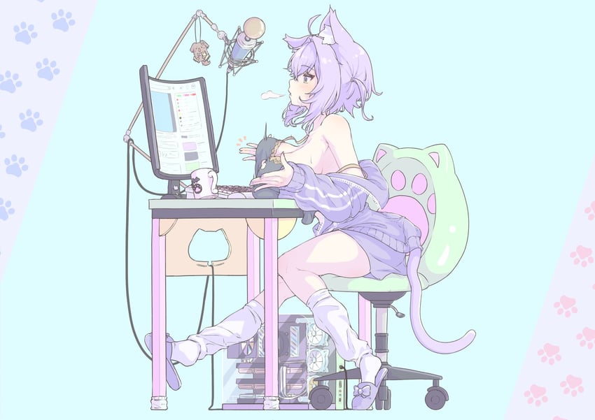 nekomata okayu (hololive and 1 more) drawn by syam_illust