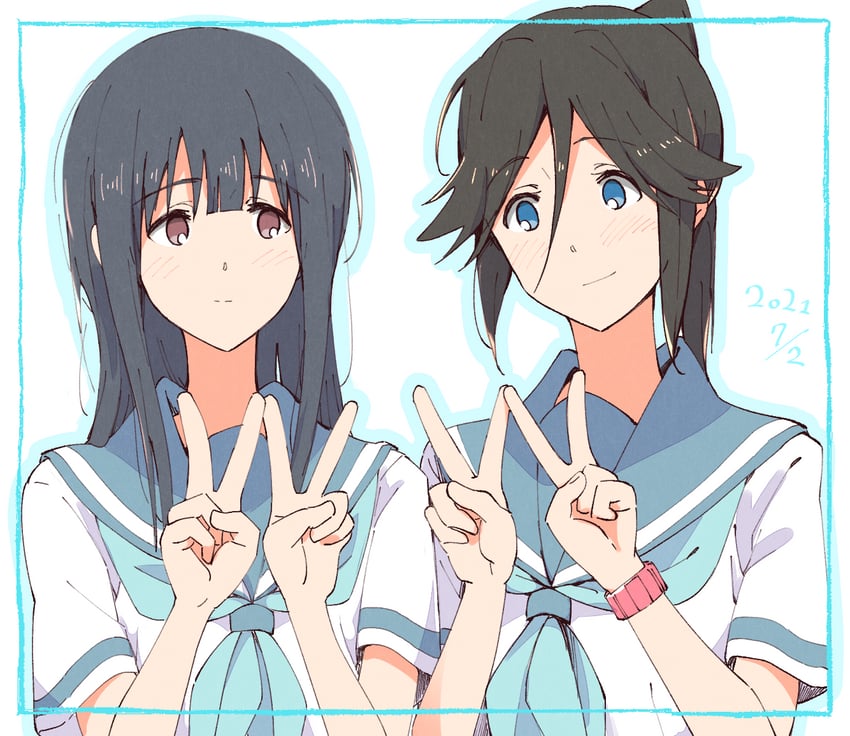 yoroizuka mizore and kasaki nozomi (hibike! euphonium and 1 more) drawn by sawara65