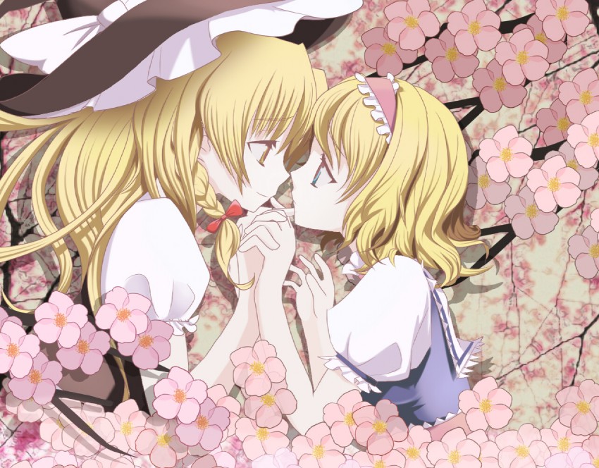 kirisame marisa and alice margatroid (touhou and 1 more) drawn by tonmorokoshi