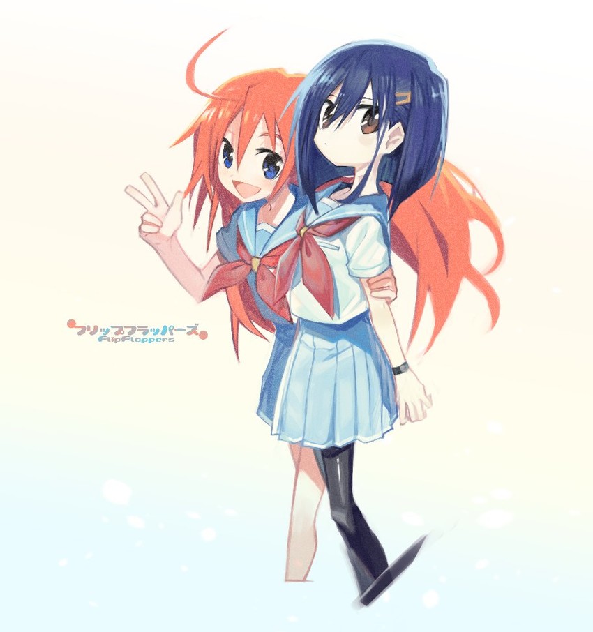 kokomine cocona and papika (flip flappers) drawn by kokaki_mumose