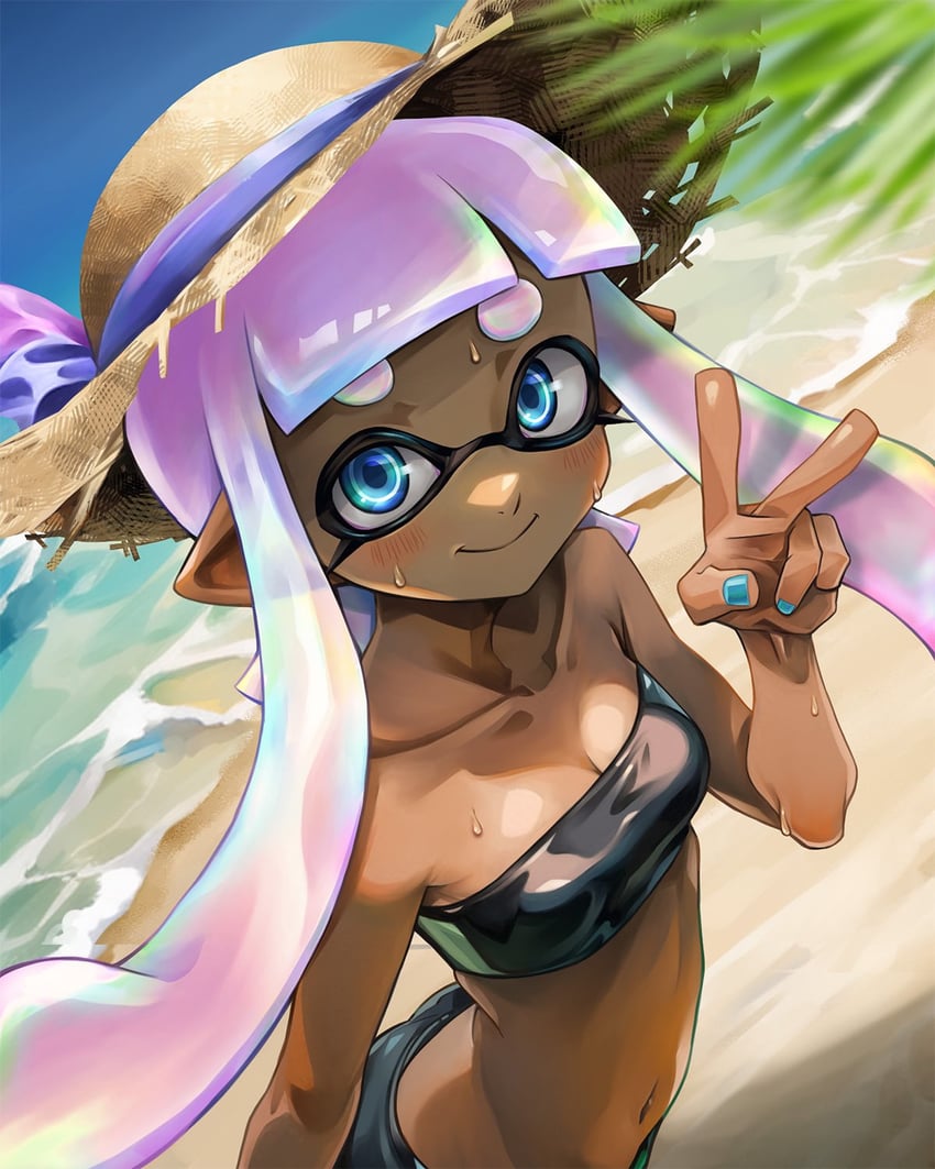 inkling player character and inkling girl (splatoon) drawn by jajanome