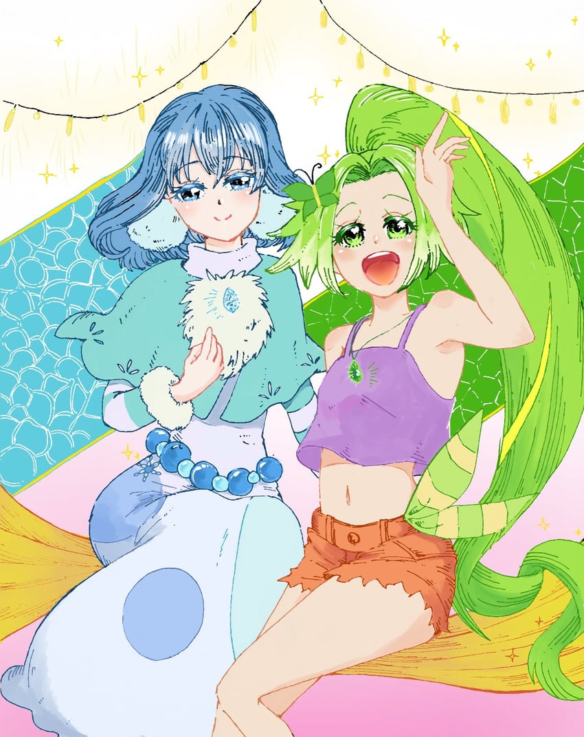 peridot and larimer (jewelpet and 1 more) drawn by kyukazannl