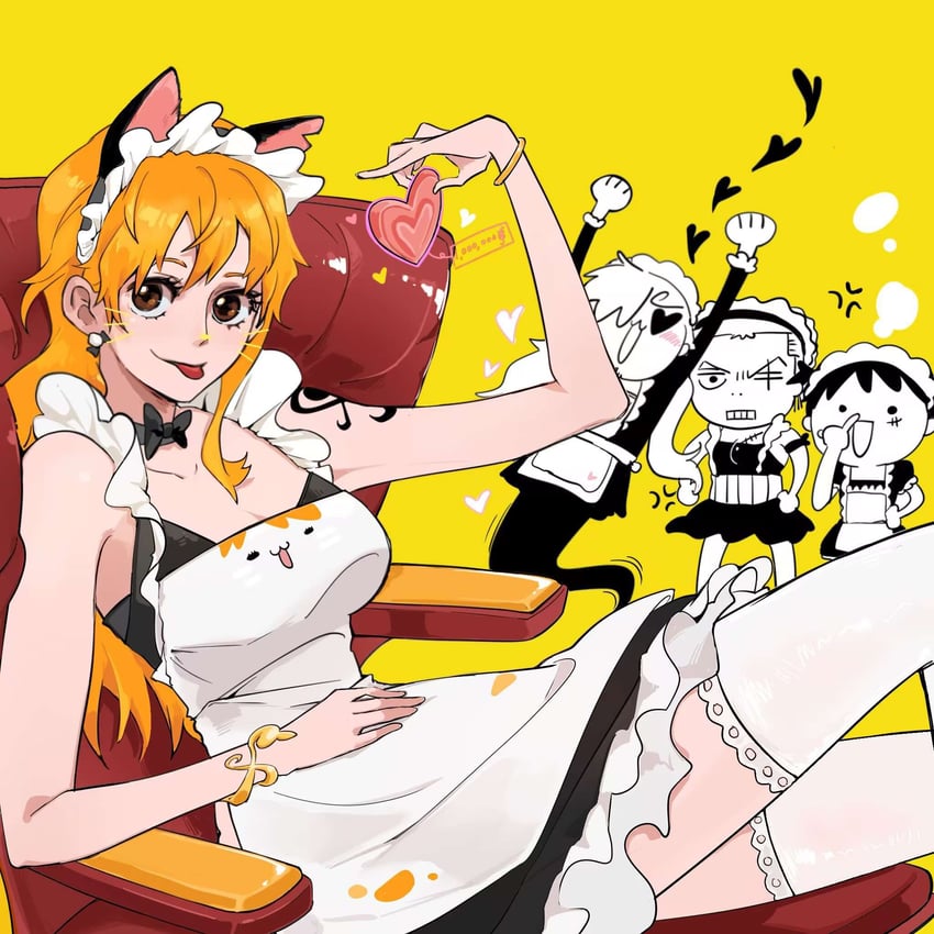 nami, monkey d. luffy, roronoa zoro, and sanji (one piece) drawn by guaguapiu