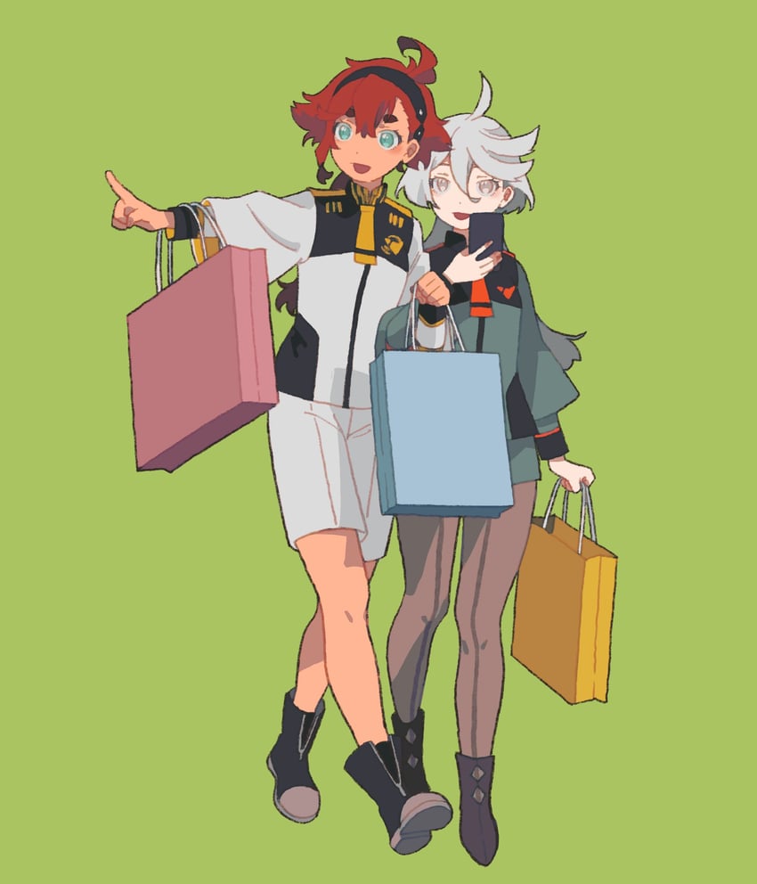 suletta mercury and miorine rembran (gundam and 1 more) drawn by dou_(mame_eee)